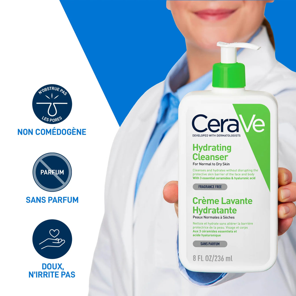 CeraVe Crème Lavante Hydratante Peau Normale à Sèche