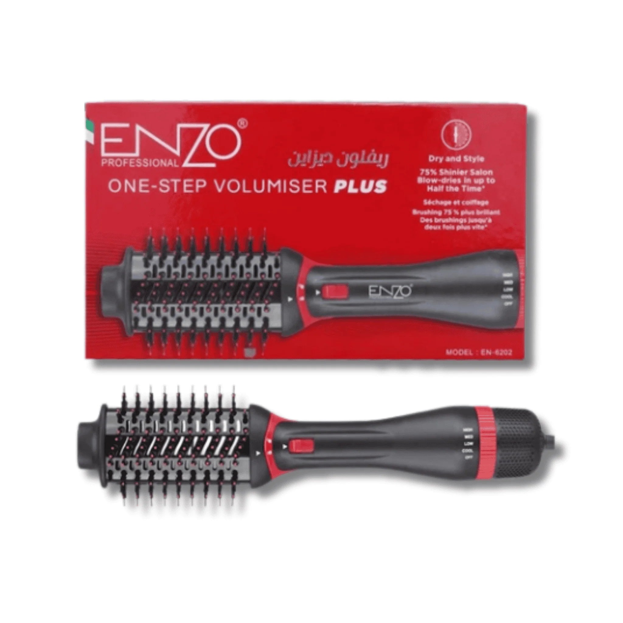 Brosse Soufflante ENZO One-Step – Brosse Lissante Sèche-Cheveux 2-en-1 – Plus
