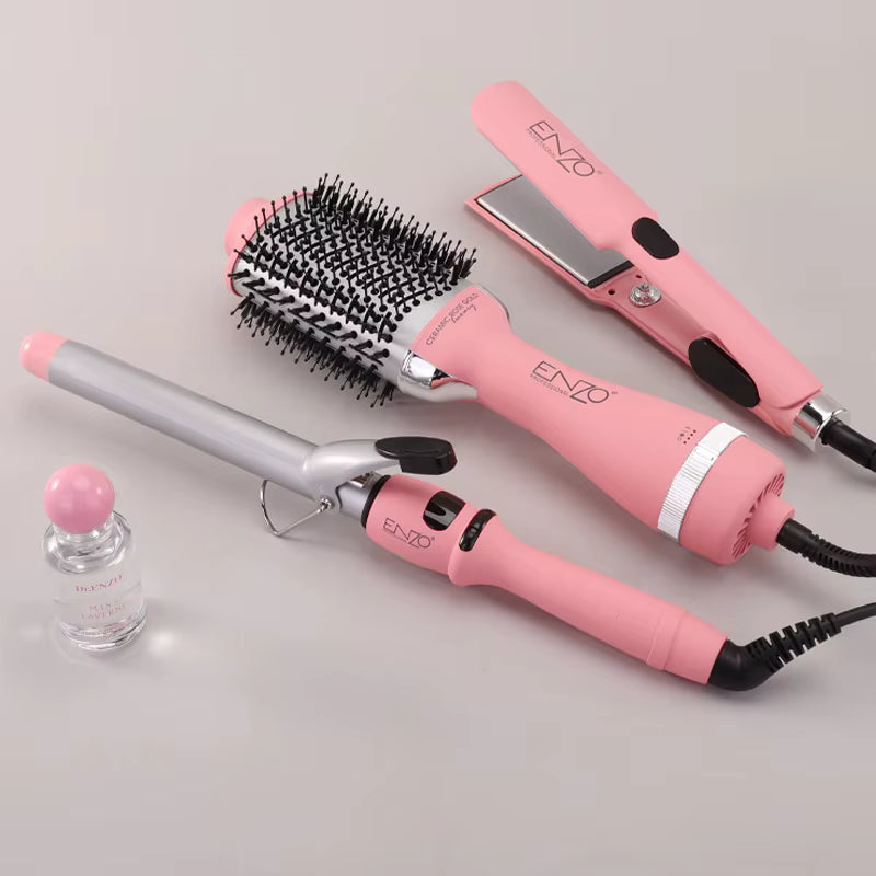 Brosse  ENZO EN-5610 Salon professionnel rose 4 en 1
