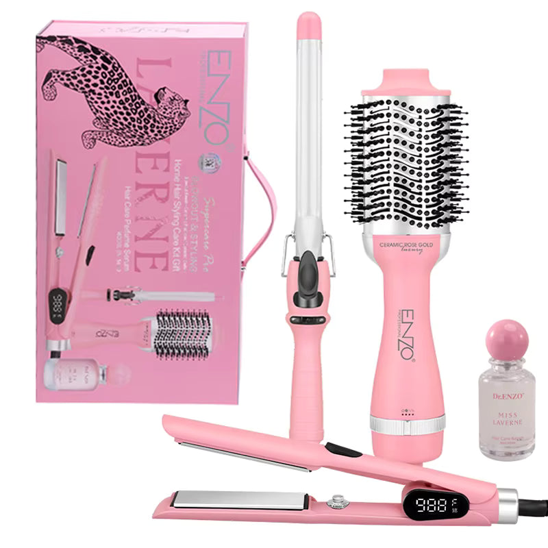 Brosse  ENZO EN-5610 Salon professionnel rose 4 en 1