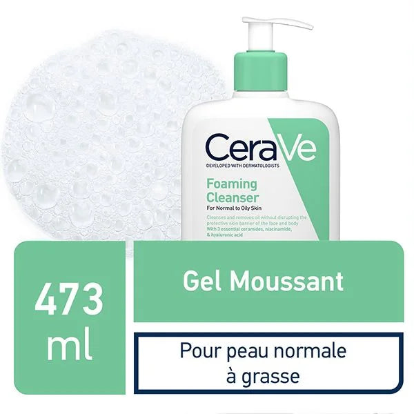CeraVe Gel Moussant Nettoyant Peau Normale à Grasse