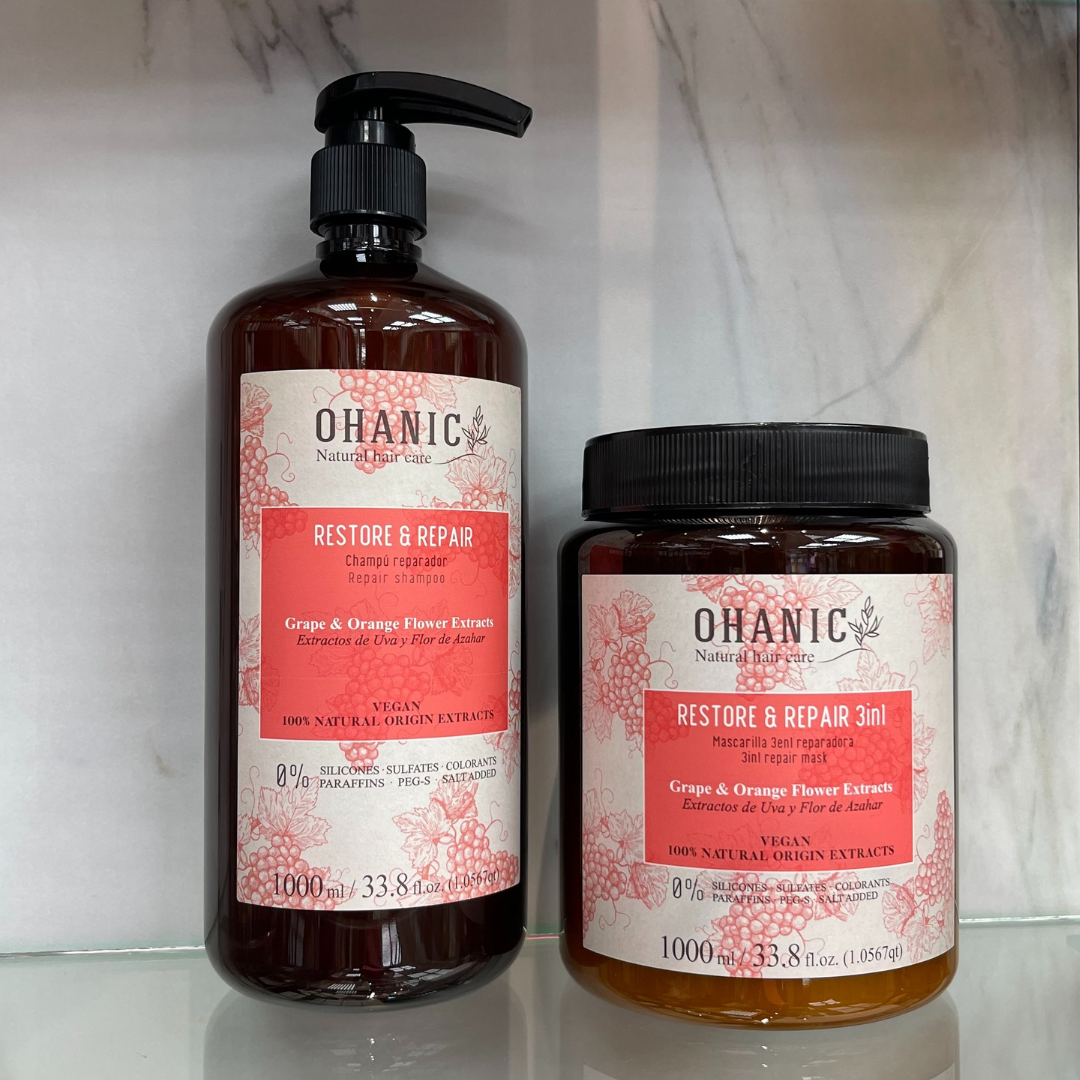 Ohanic Shampoing + Masque Naturel Professional 0.% SULFATE 0.% PARABEN